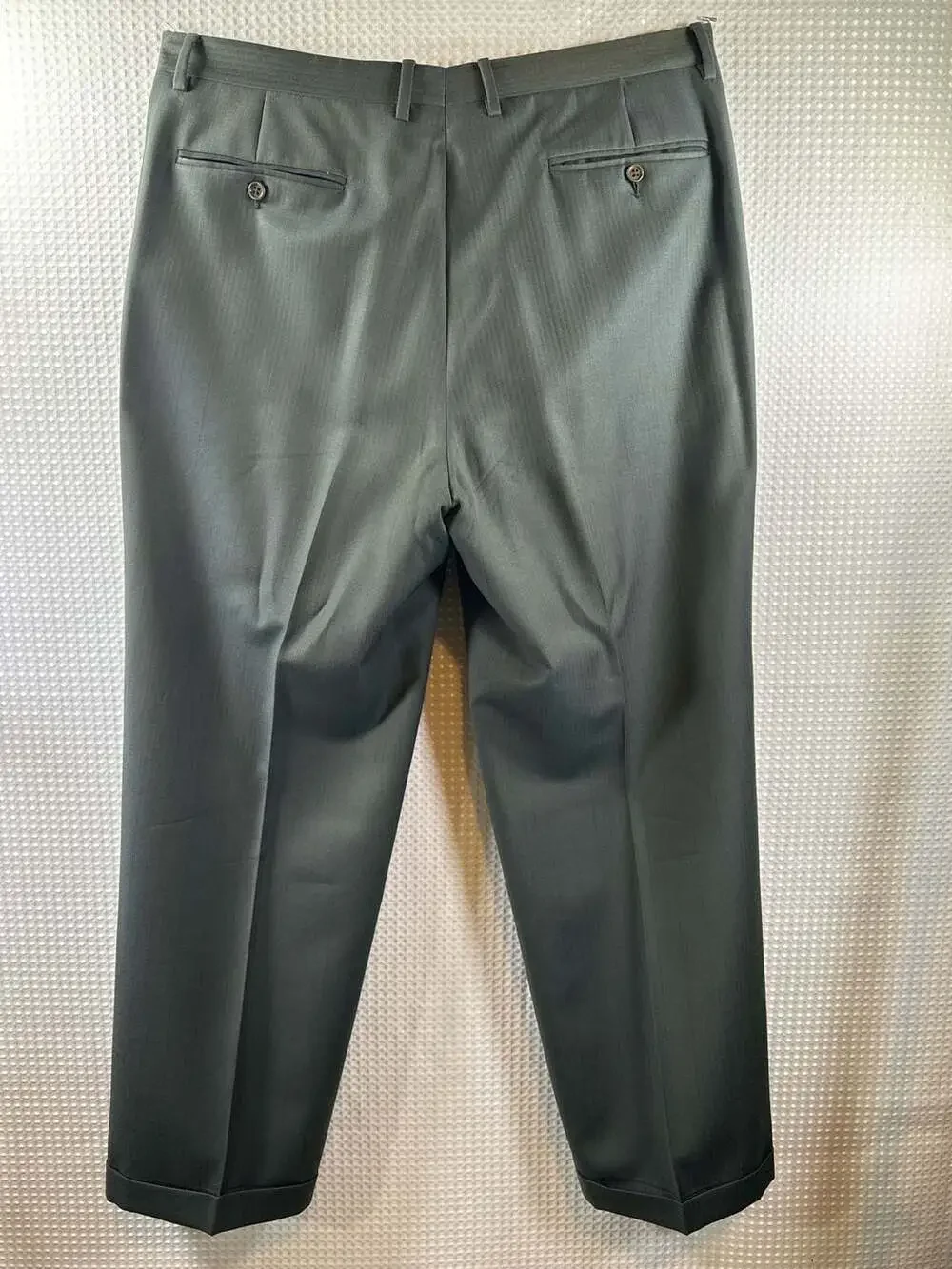 Vintage Canali Milano 2-Piece Suit Pinstripe Wool  Green